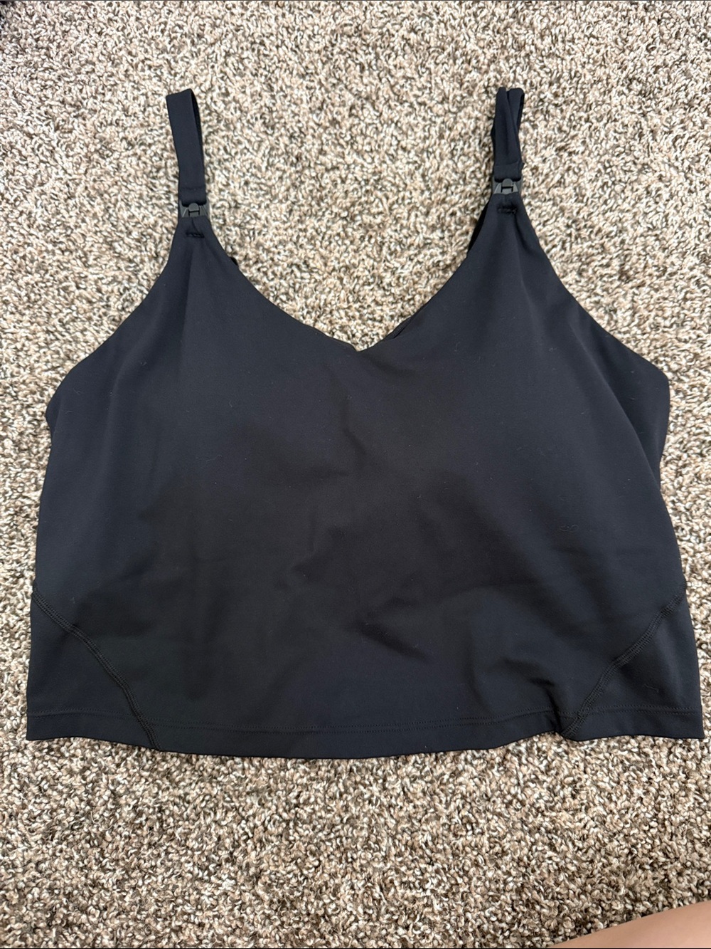 Black Breastfeeding Crop Top
